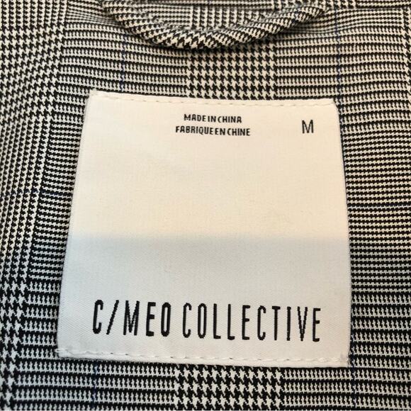 C/MEO Cooperative We Woke Up micro plaid ruffle double breast blazer Medium NWOT - Picture 13 of 16